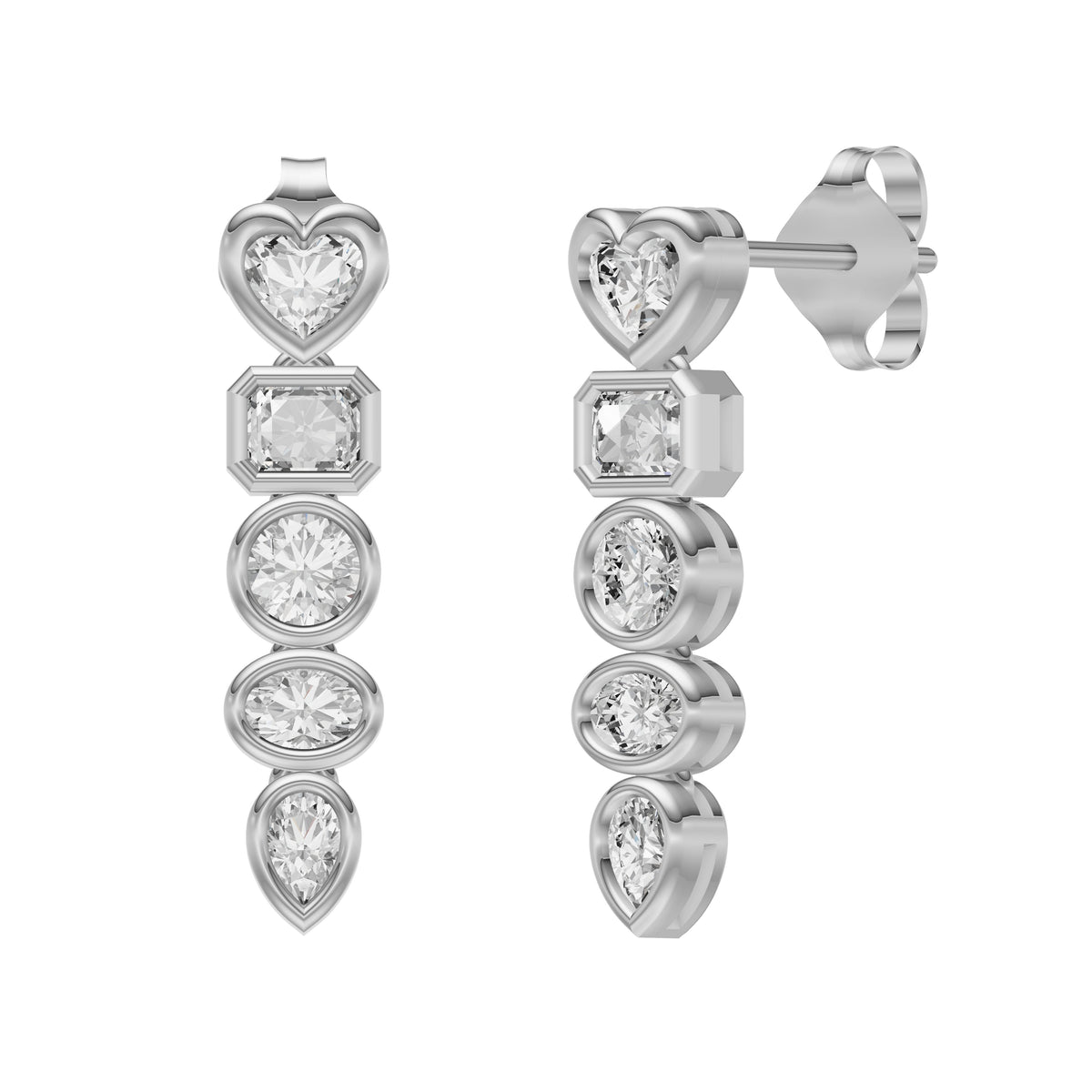 Fancy Shape Diamond Drop Earrings