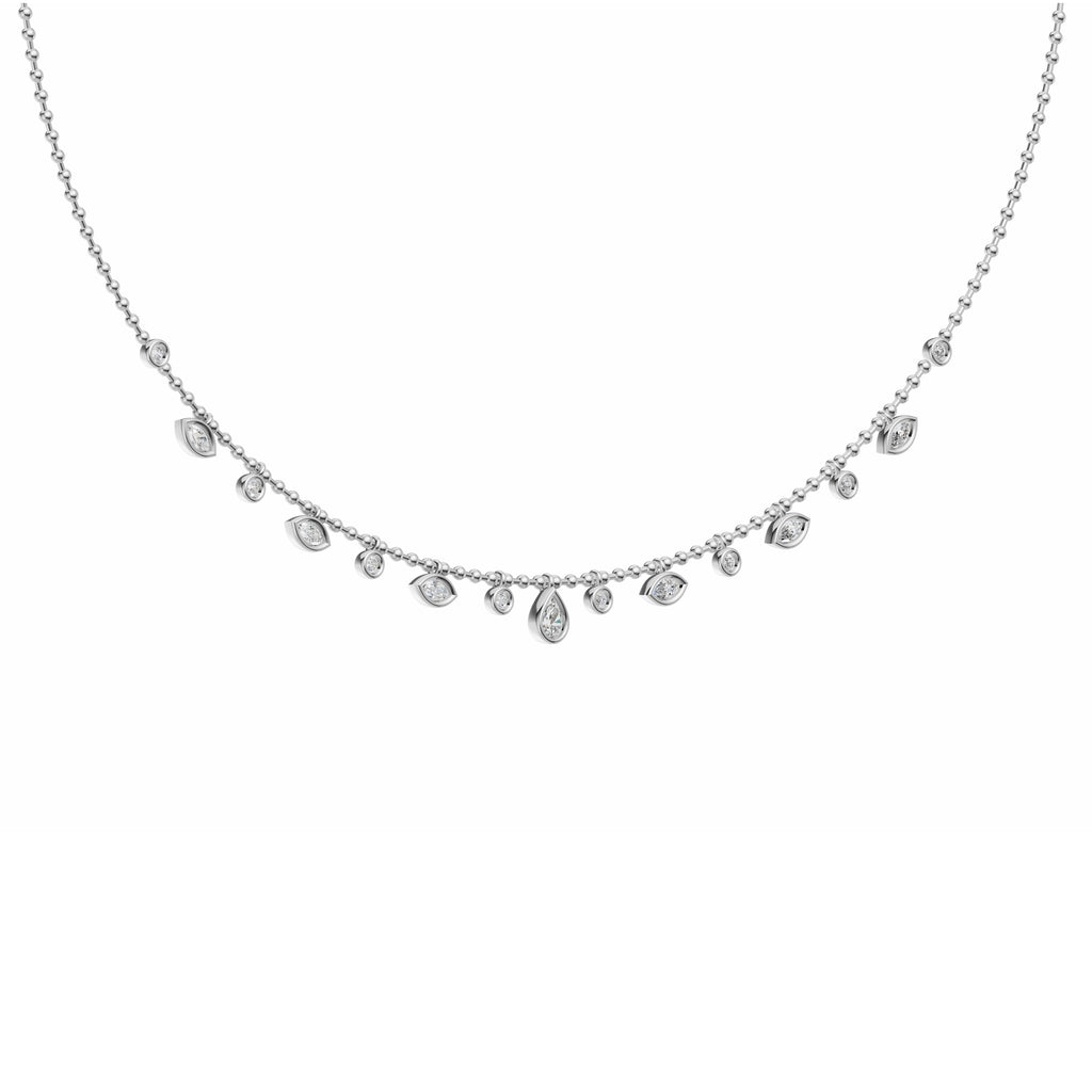 Fancy Shape Diamond Drop Necklace
