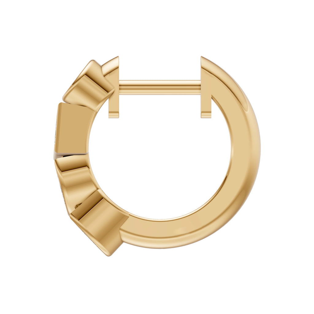 Fancy Shape Bezel Diamond Hoop Earrings