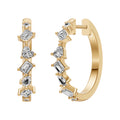 Fancy Shape Claw-Set Diamond Hoop Earrings