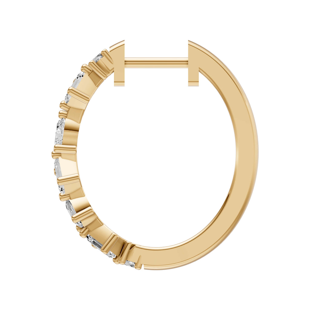 Fancy Shape Claw-Set Diamond Hoop Earrings