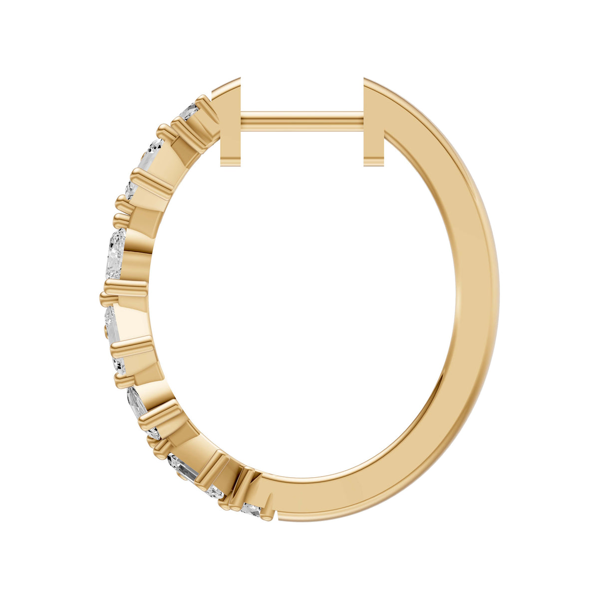 Fancy Shape Claw-Set Diamond Hoop Earrings