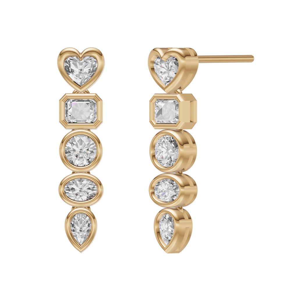 Fancy Shape Diamond Drop Earrings