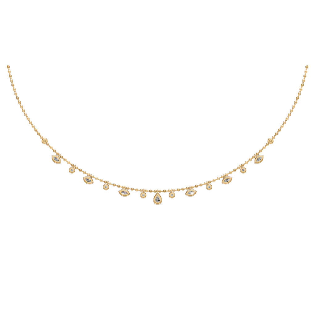 Fancy Shape Diamond Drop Necklace