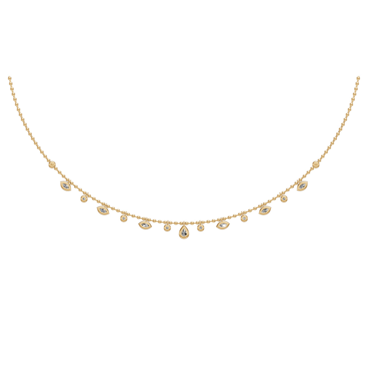 Fancy Shape Diamond Drop Necklace