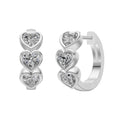 Heart Diamond Hoop Earrings
