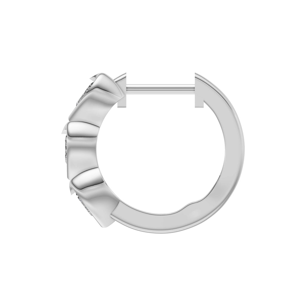 Heart Diamond Hoop Earrings