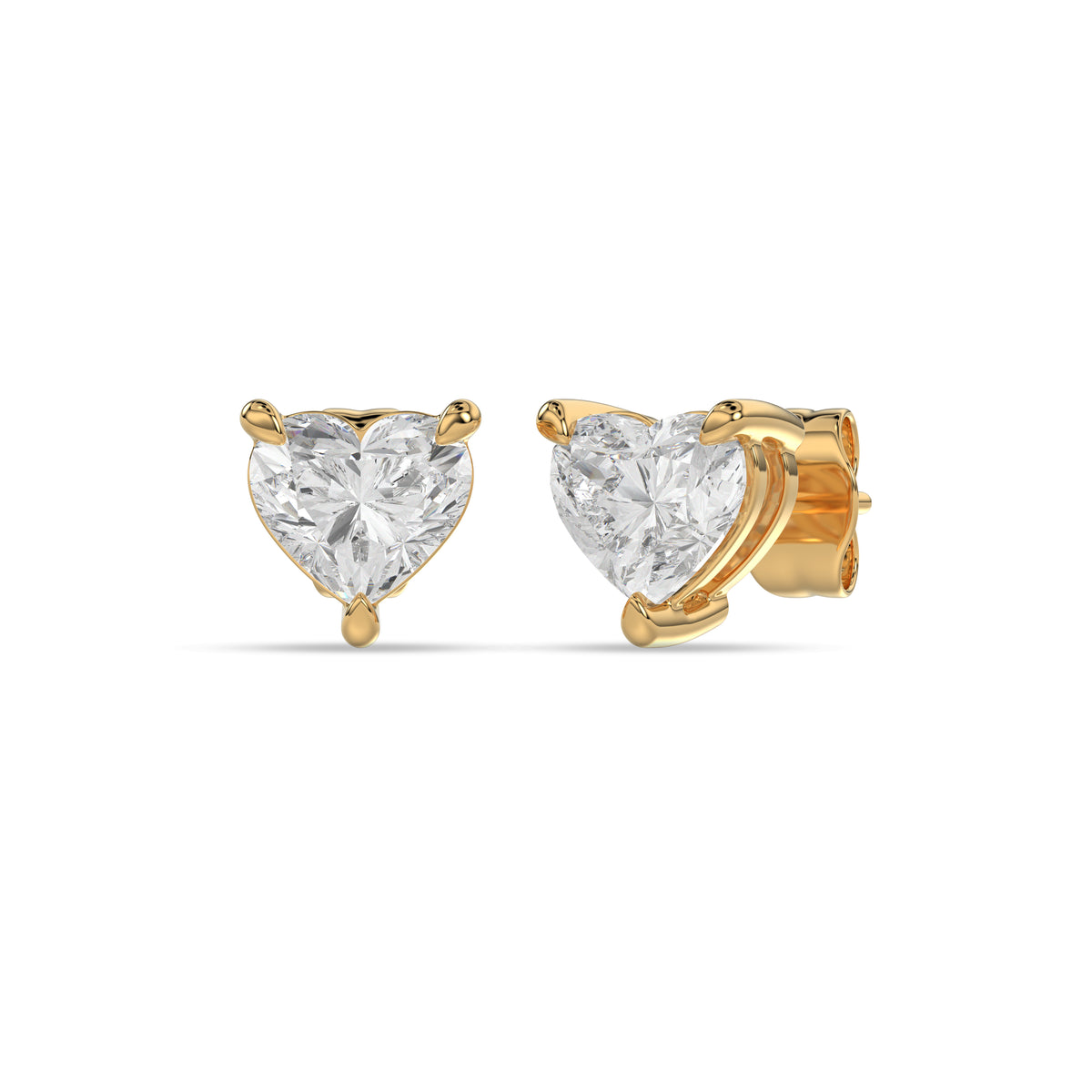 Heart Diamond Stud Earrings