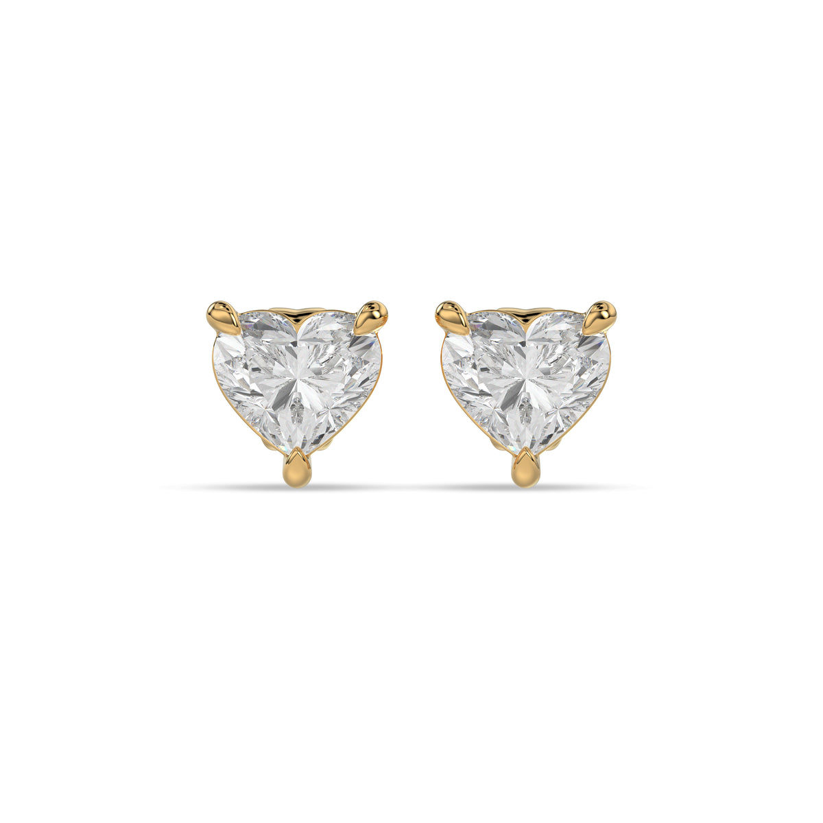 Heart Diamond Stud Earrings