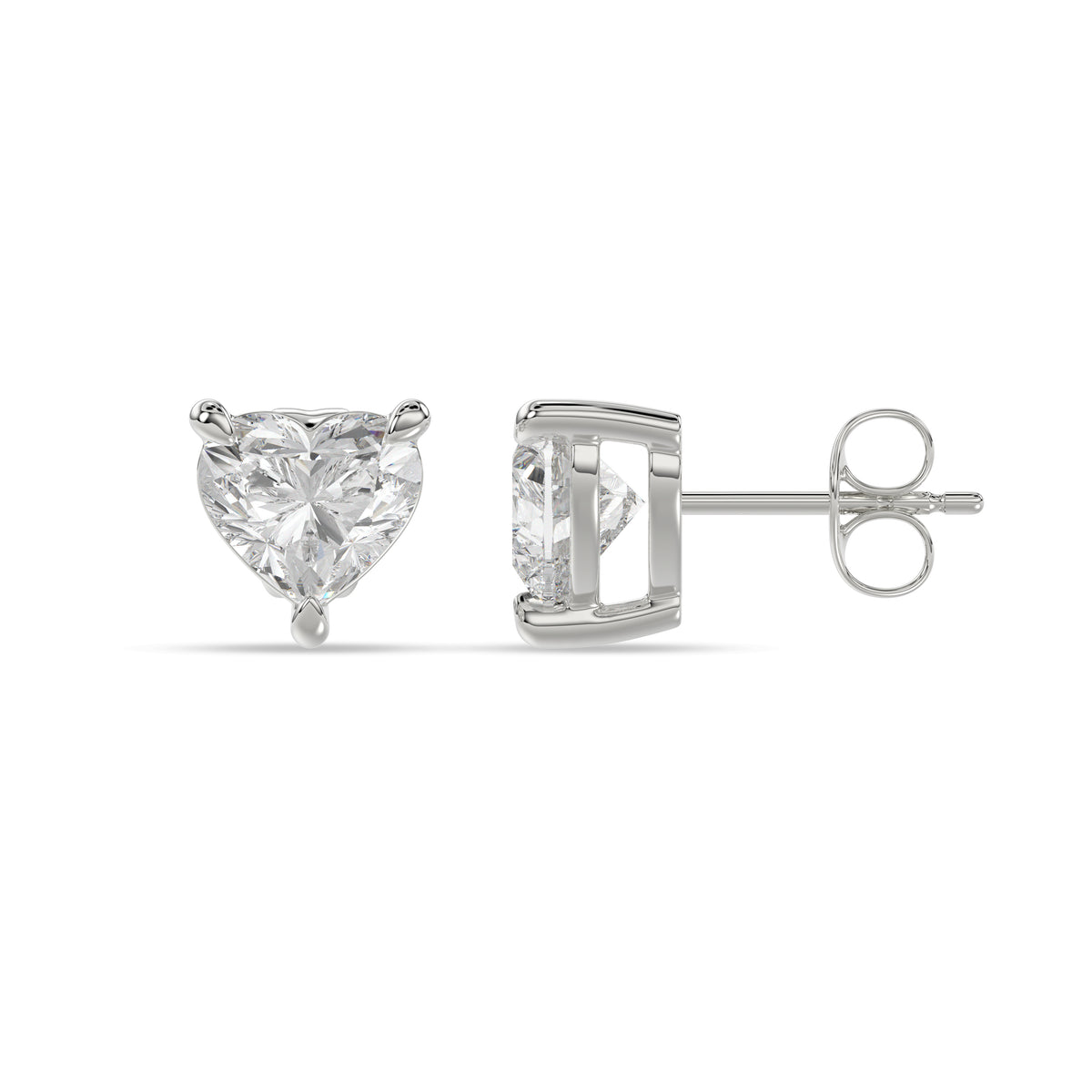 Heart Diamond Stud Earrings