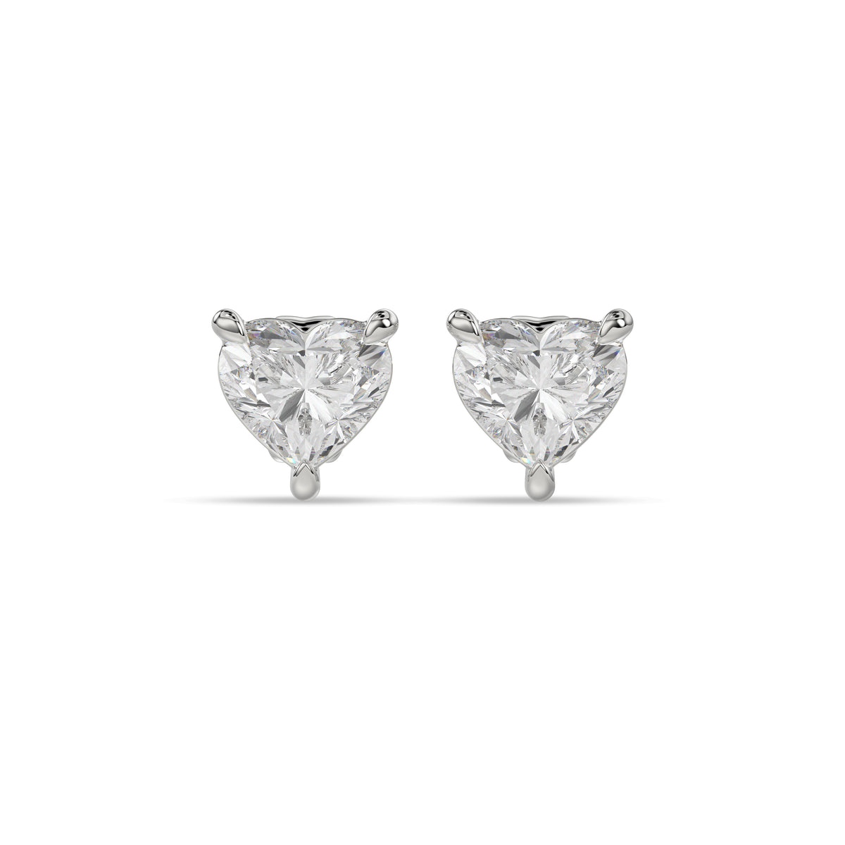 Heart Diamond Stud Earrings
