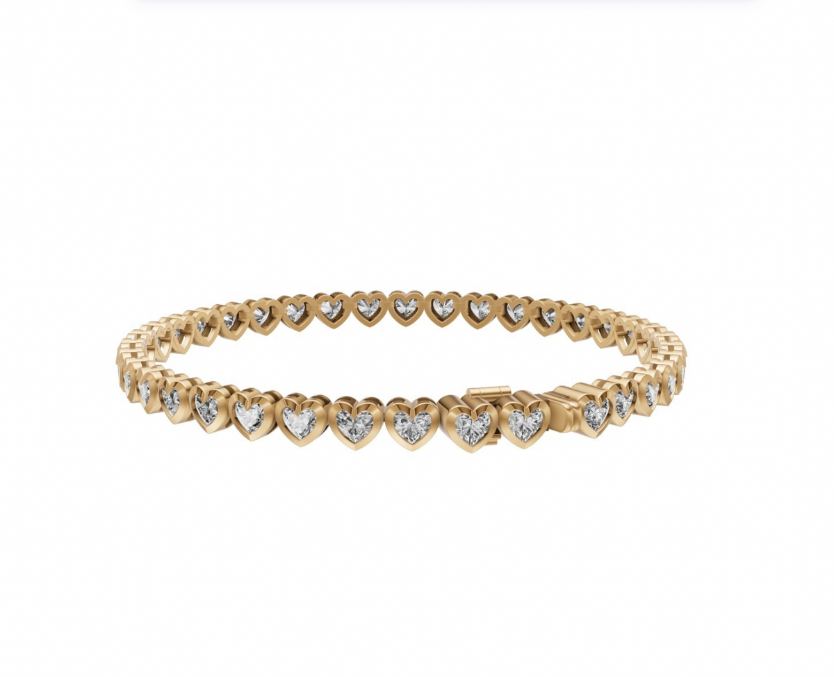 Heart Diamond Tennis Bracelet