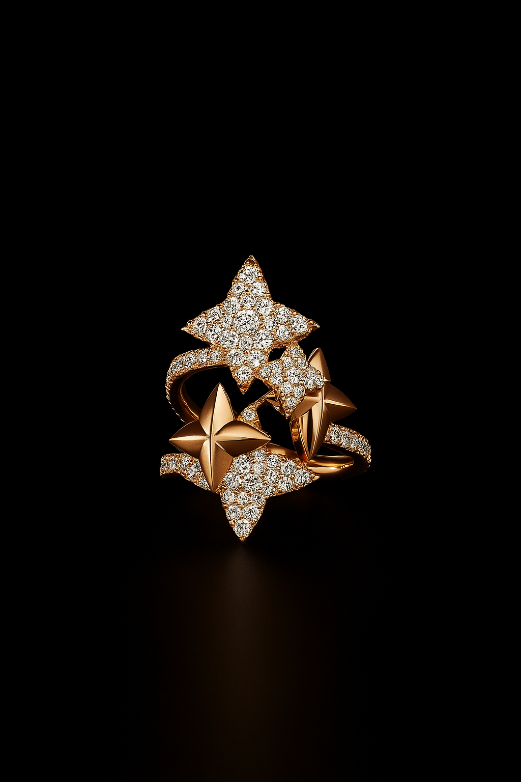 Intertwined Météorites Rose Gold Ring
