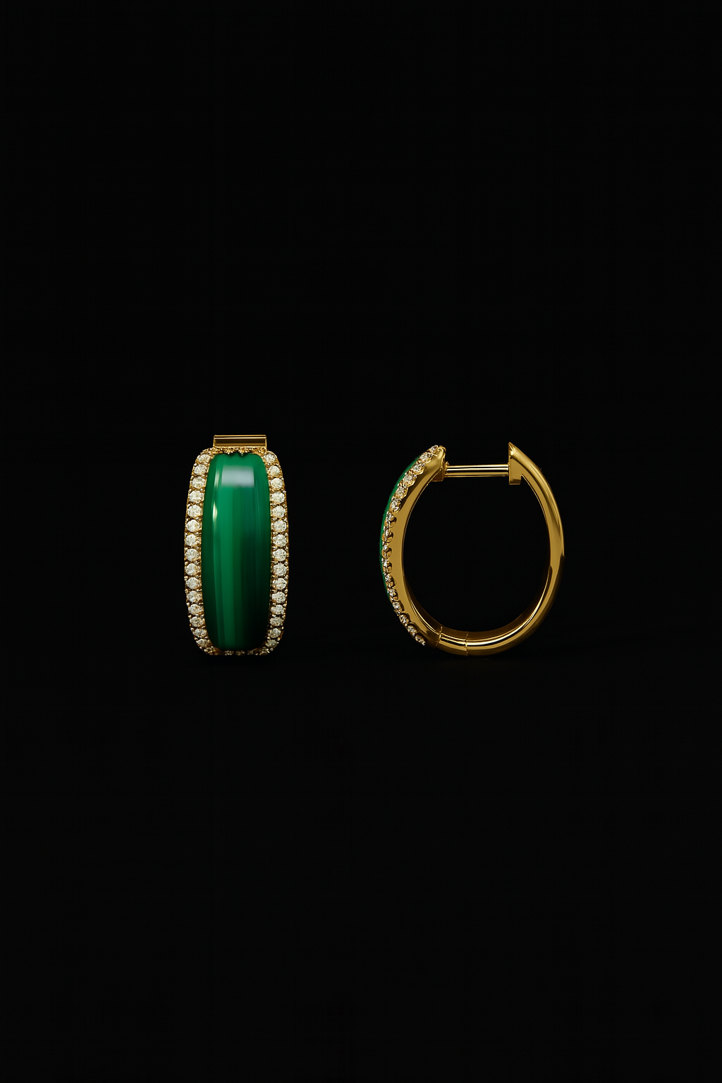 Malachite Hoop Earrings