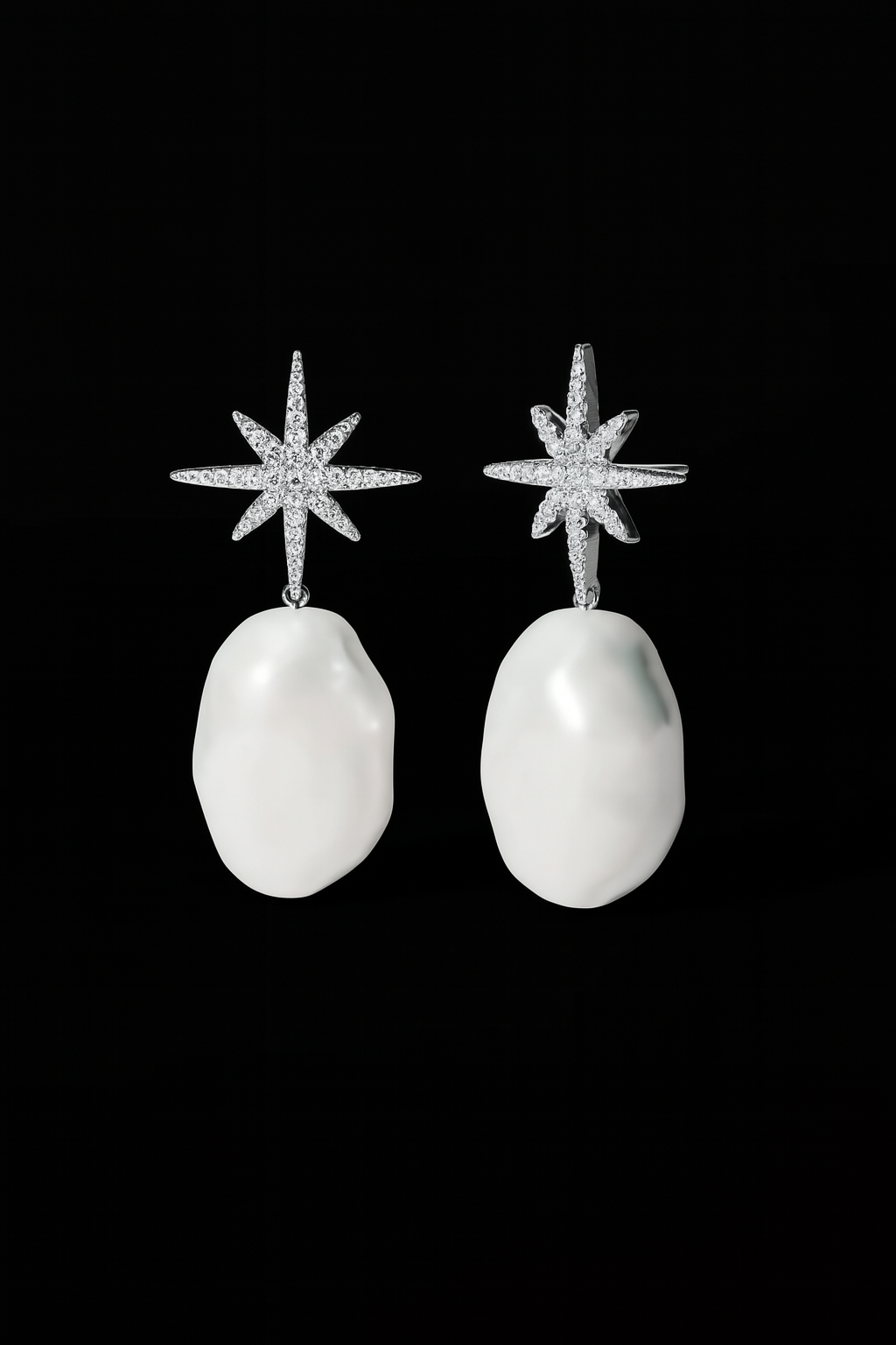 Météorites Studs with Pearls