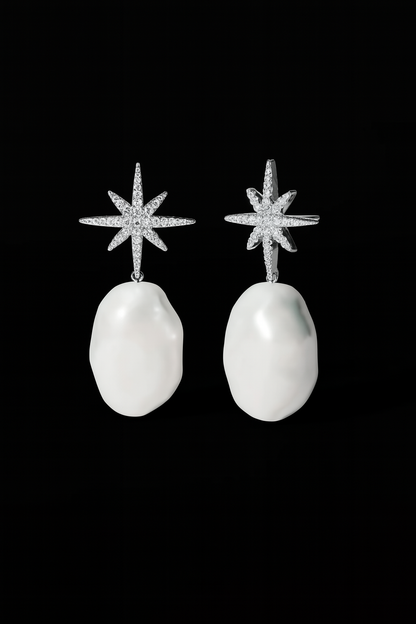 Météorites Studs with Pearls
