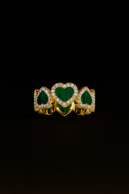 Malachite Heart Ring