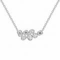 Mixed Shape Diamond Cluster Necklace