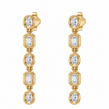 Mixed Shape Diamond Drop Earrings