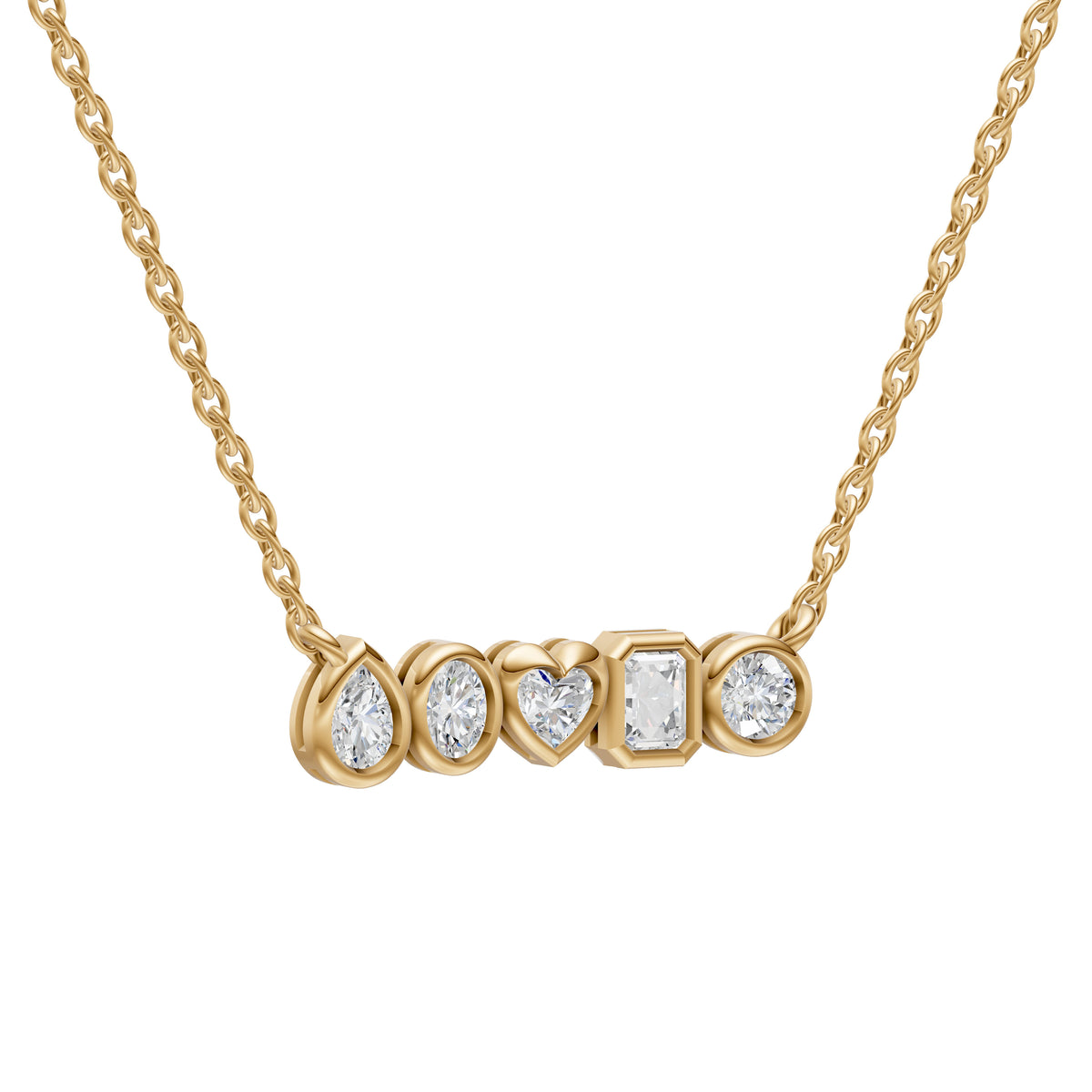 Mixed Shape Diamond Necklace