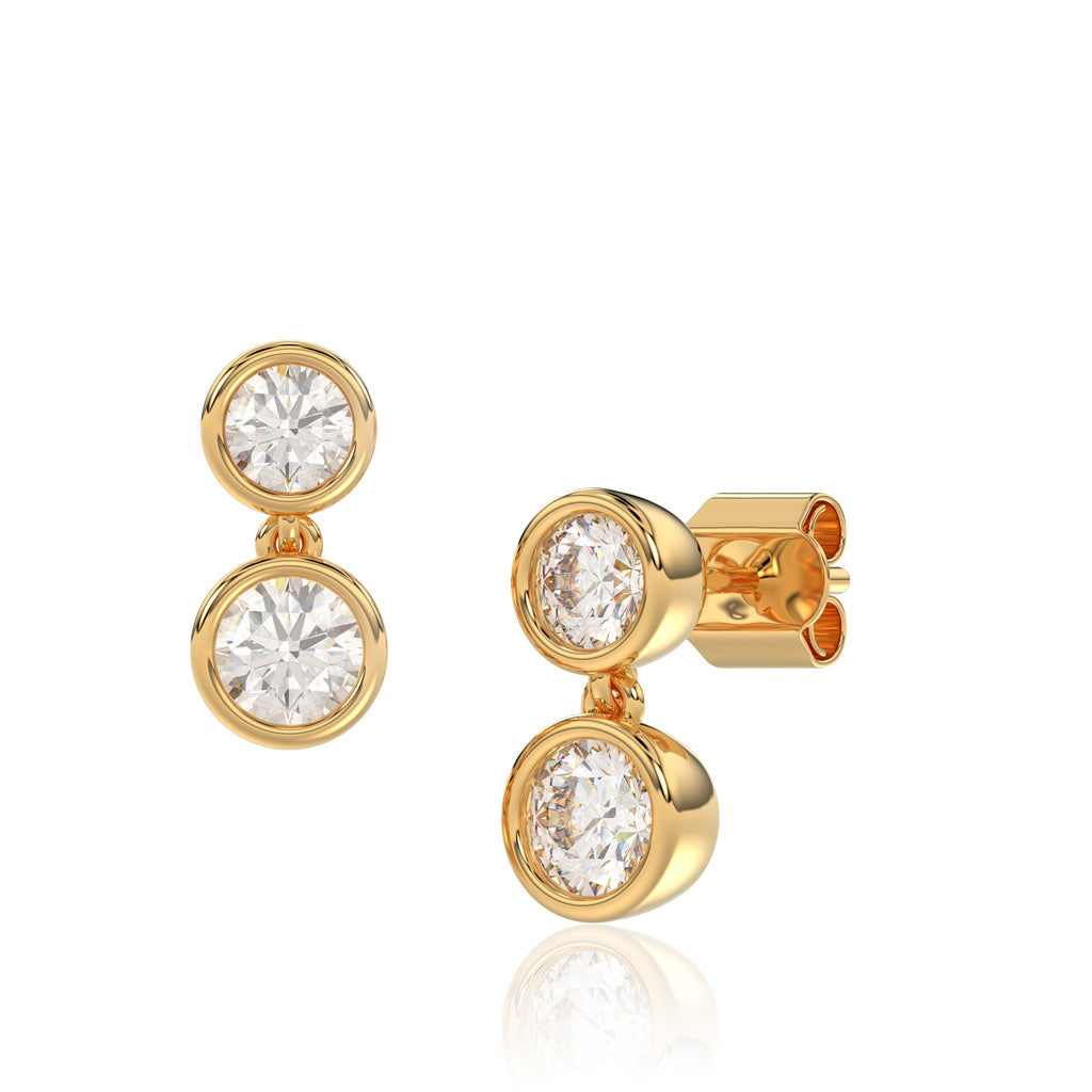 Natural Round Diamond Drop Earrings