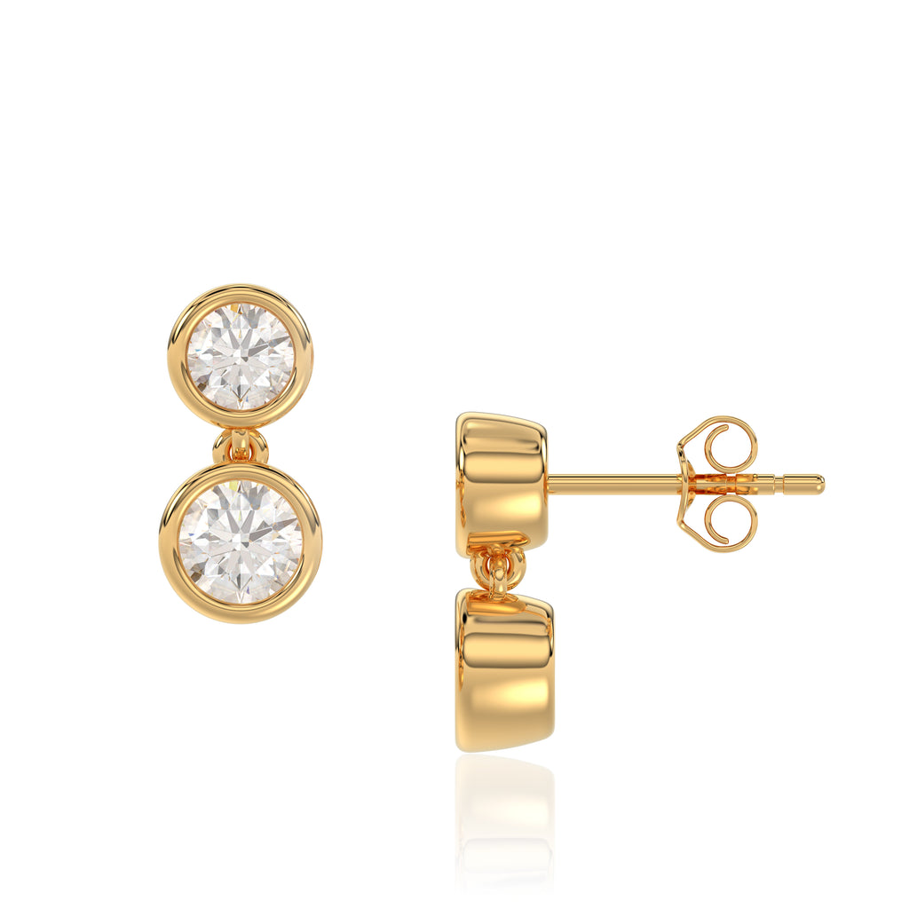 Natural Round Diamond Drop Earrings