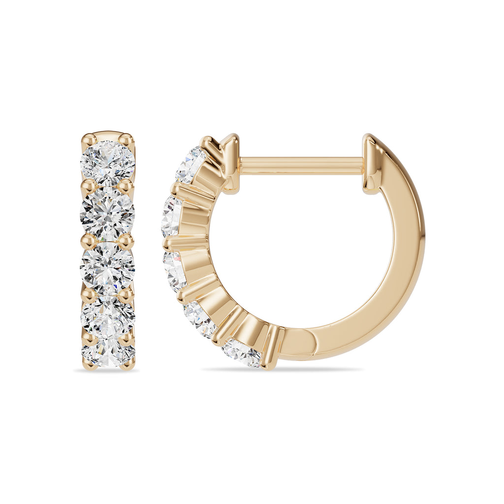 Natural Round Diamond Hoop Earrings