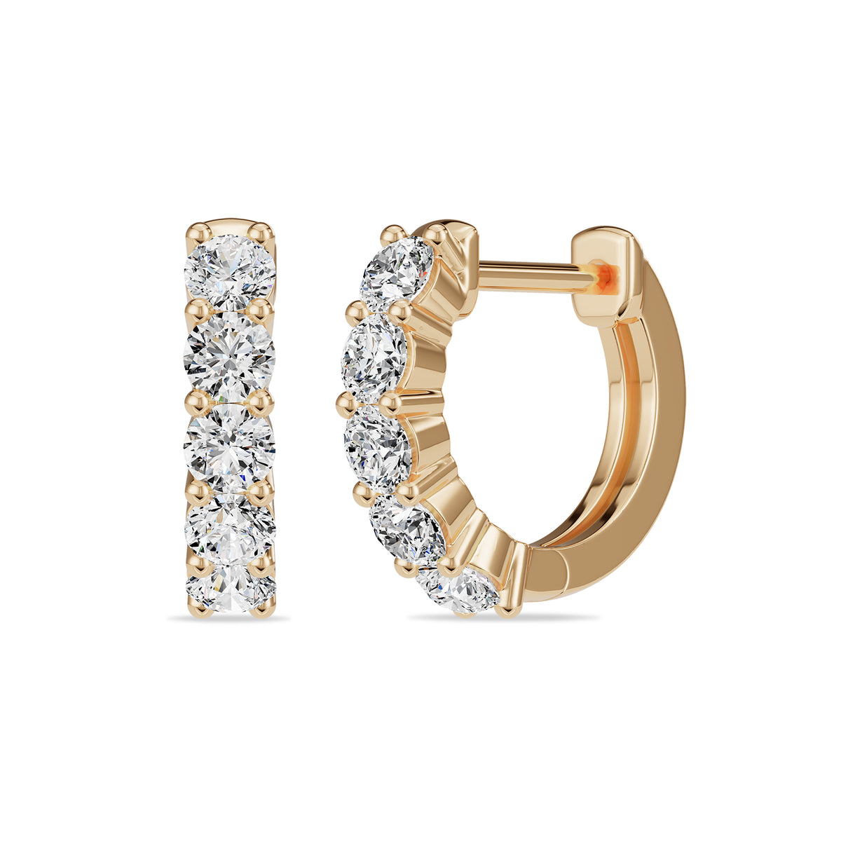 Natural Round Diamond Hoop Earrings