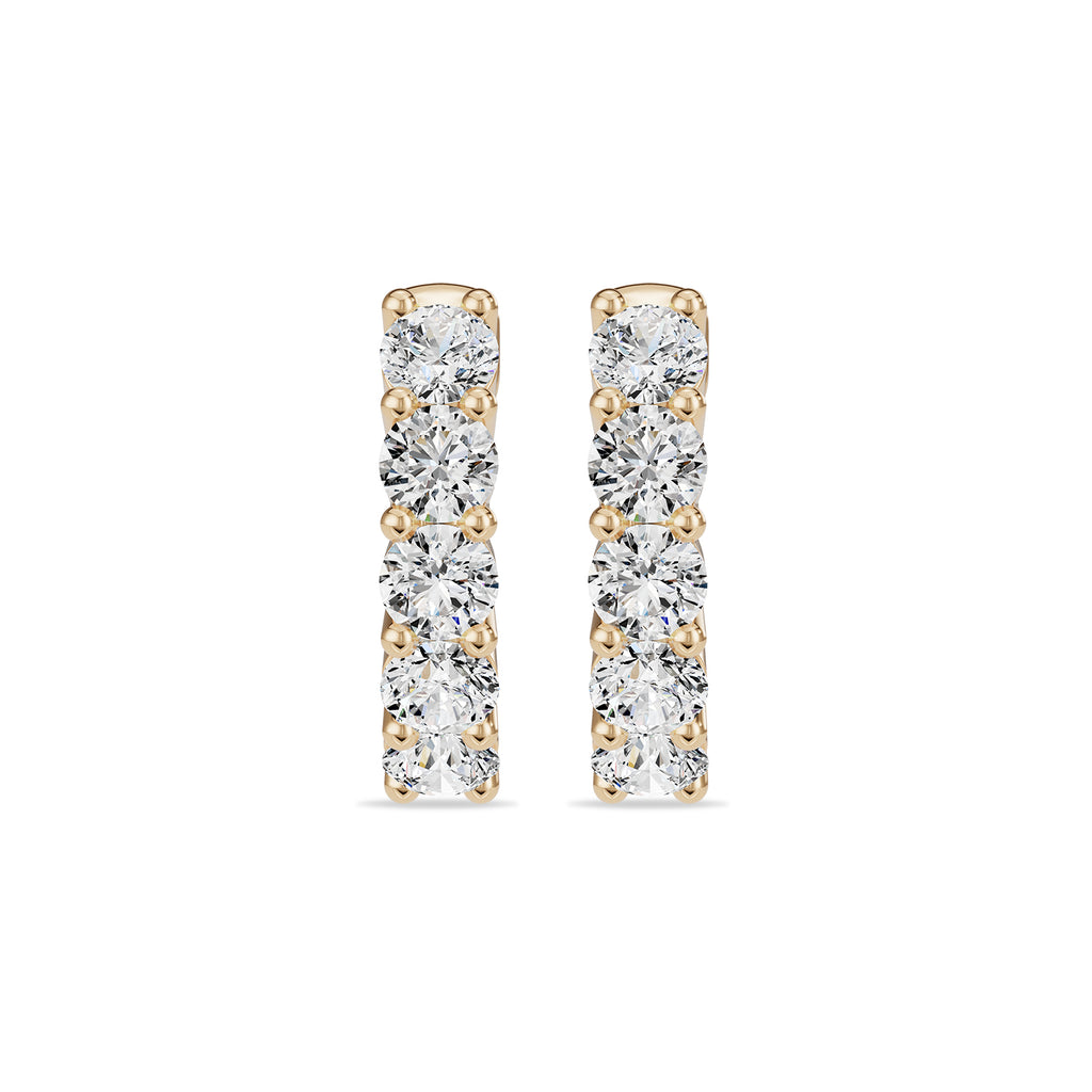 Natural Round Diamond Hoop Earrings