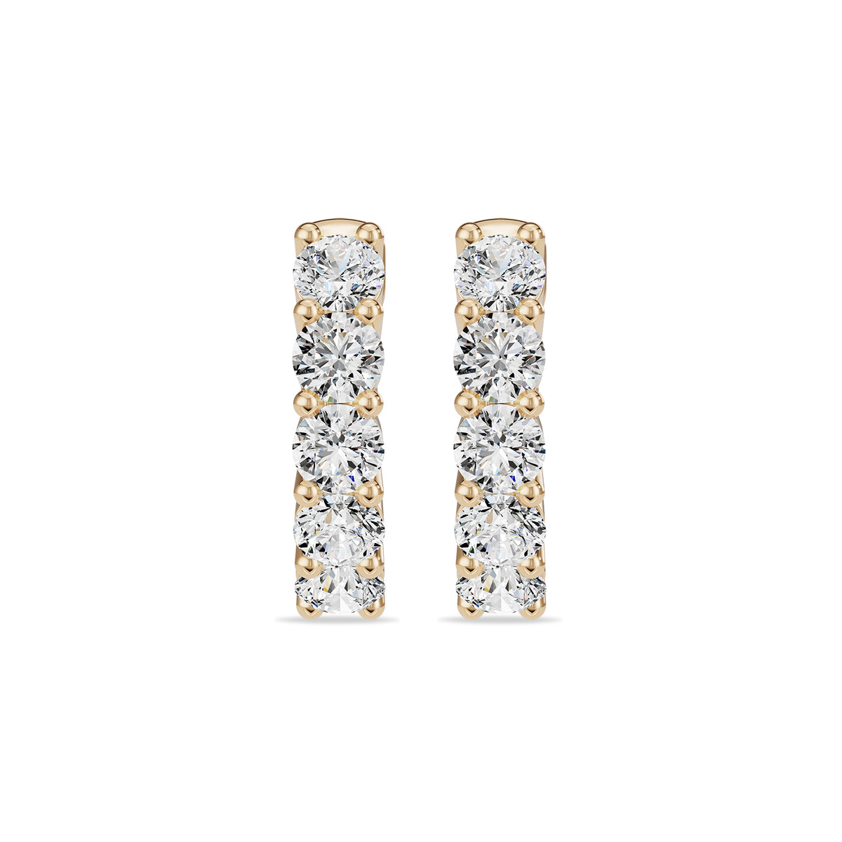 Natural Round Diamond Hoop Earrings