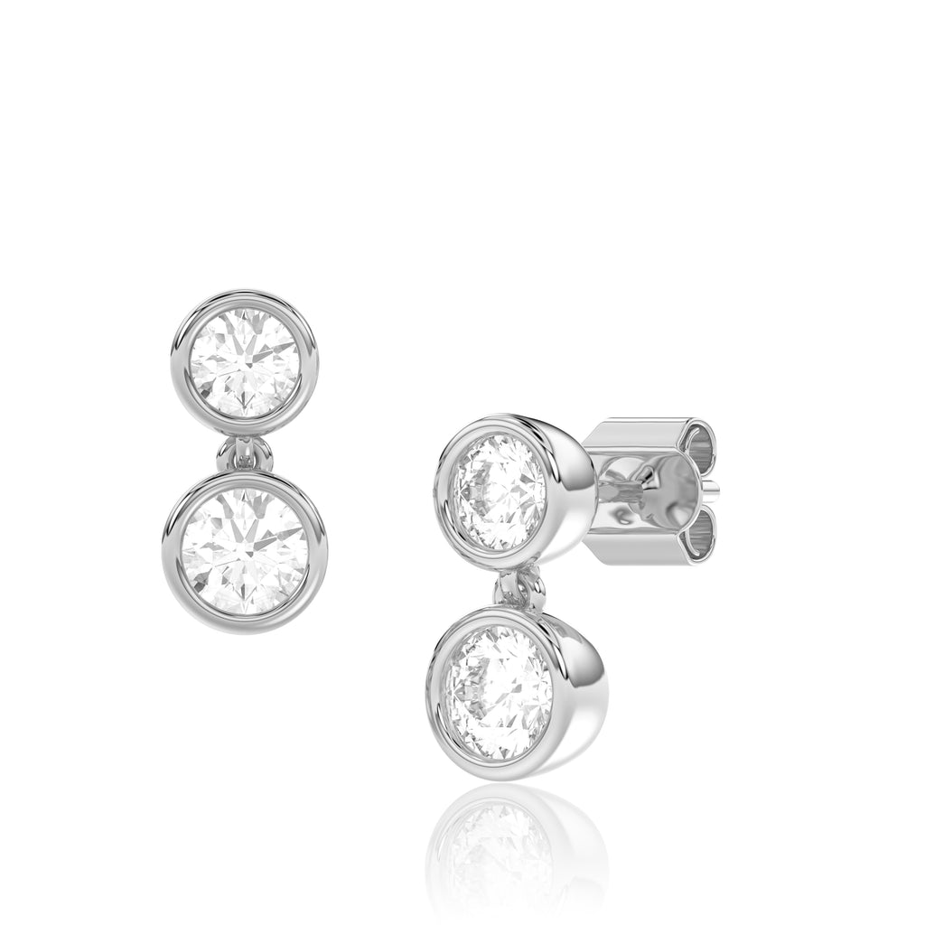 Natural Round Diamond Drop Earrings