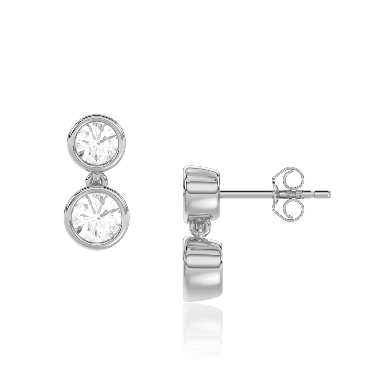 Natural Round Diamond Drop Earrings