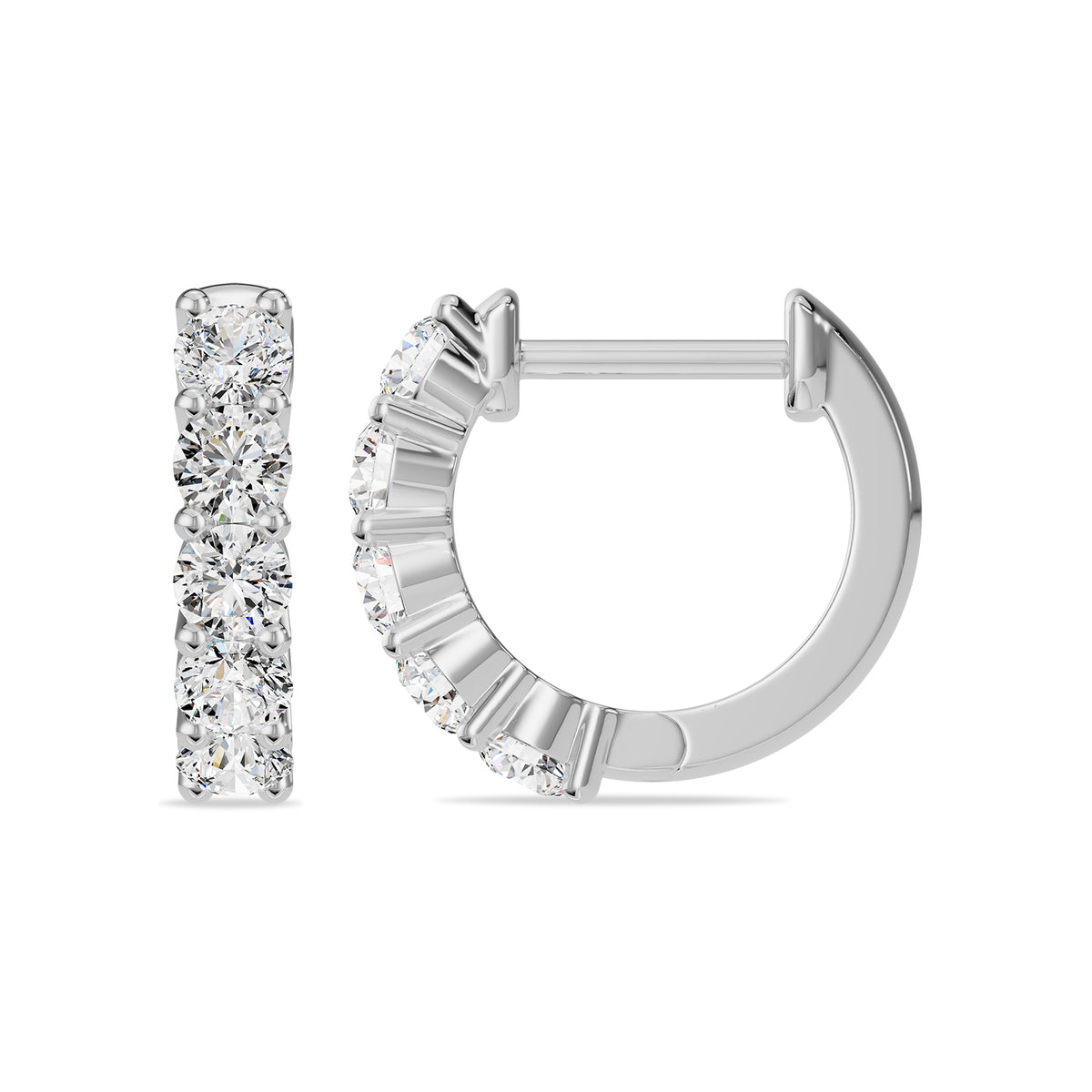 Natural Round Diamond Hoop Earrings