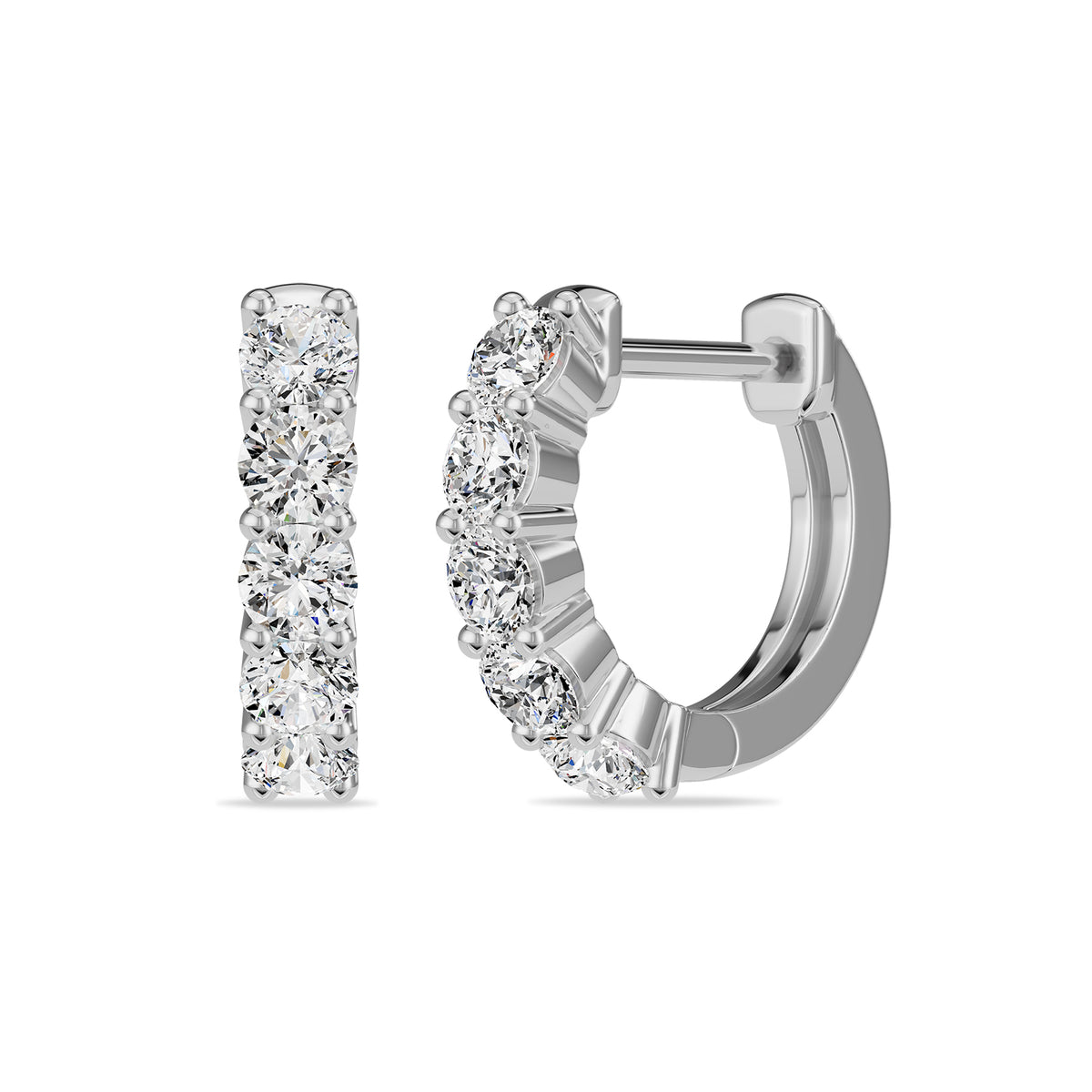 Natural Round Diamond Hoop Earrings
