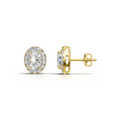 Oval Halo Diamond Stud Earrings