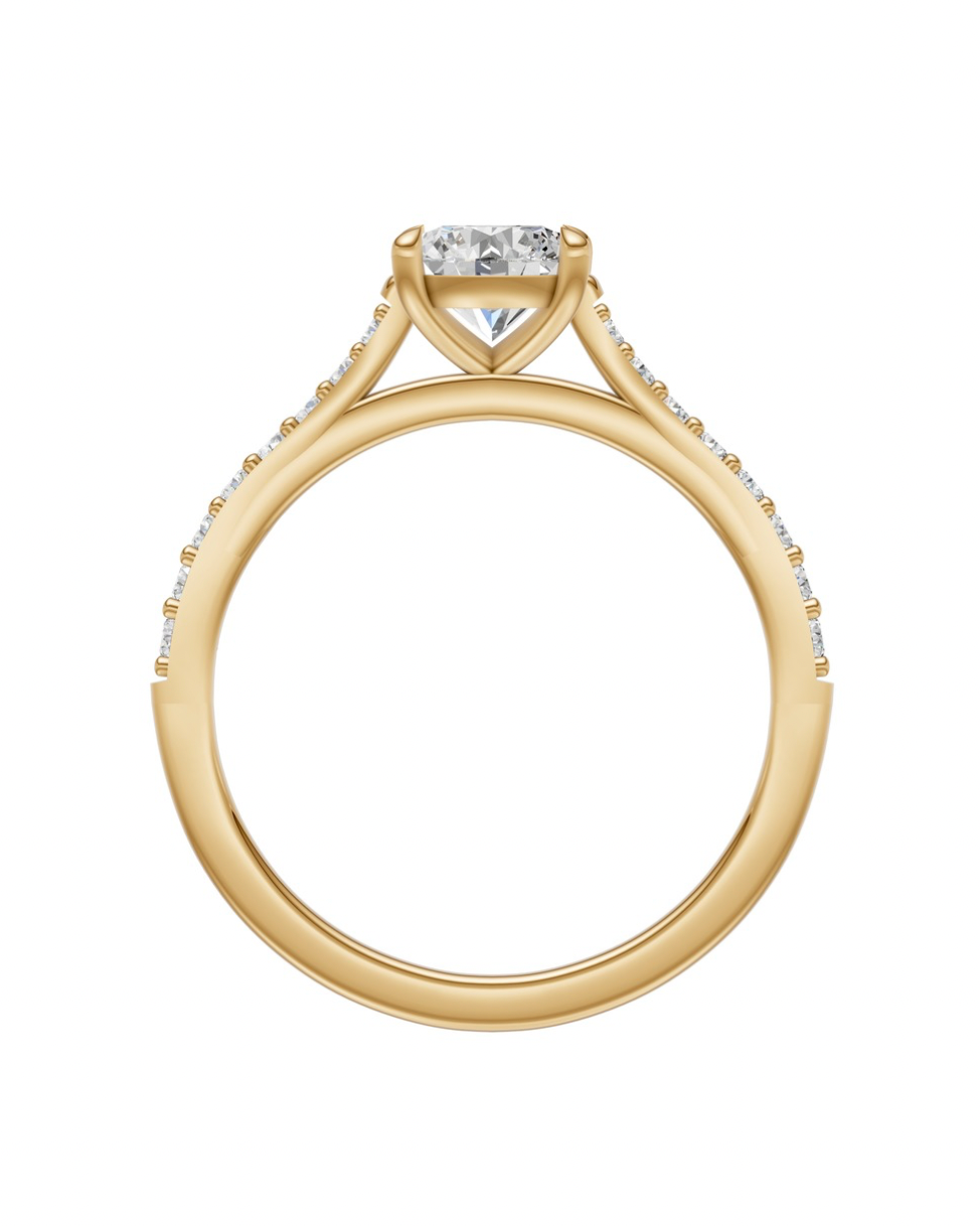 Oval Diamond Shoulder Ring