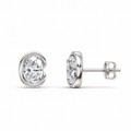 Oval Diamond Stud Earrings