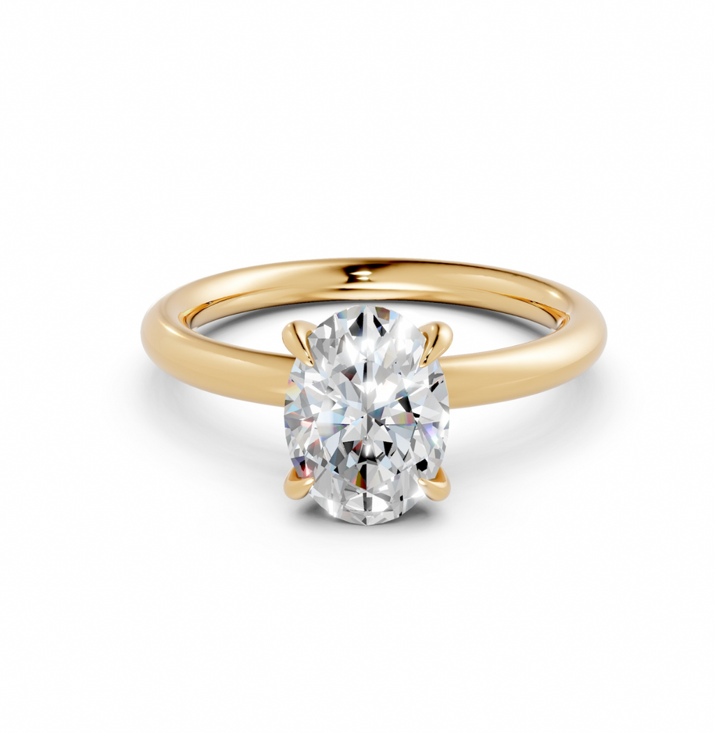 Oval Hidden Halo Ring