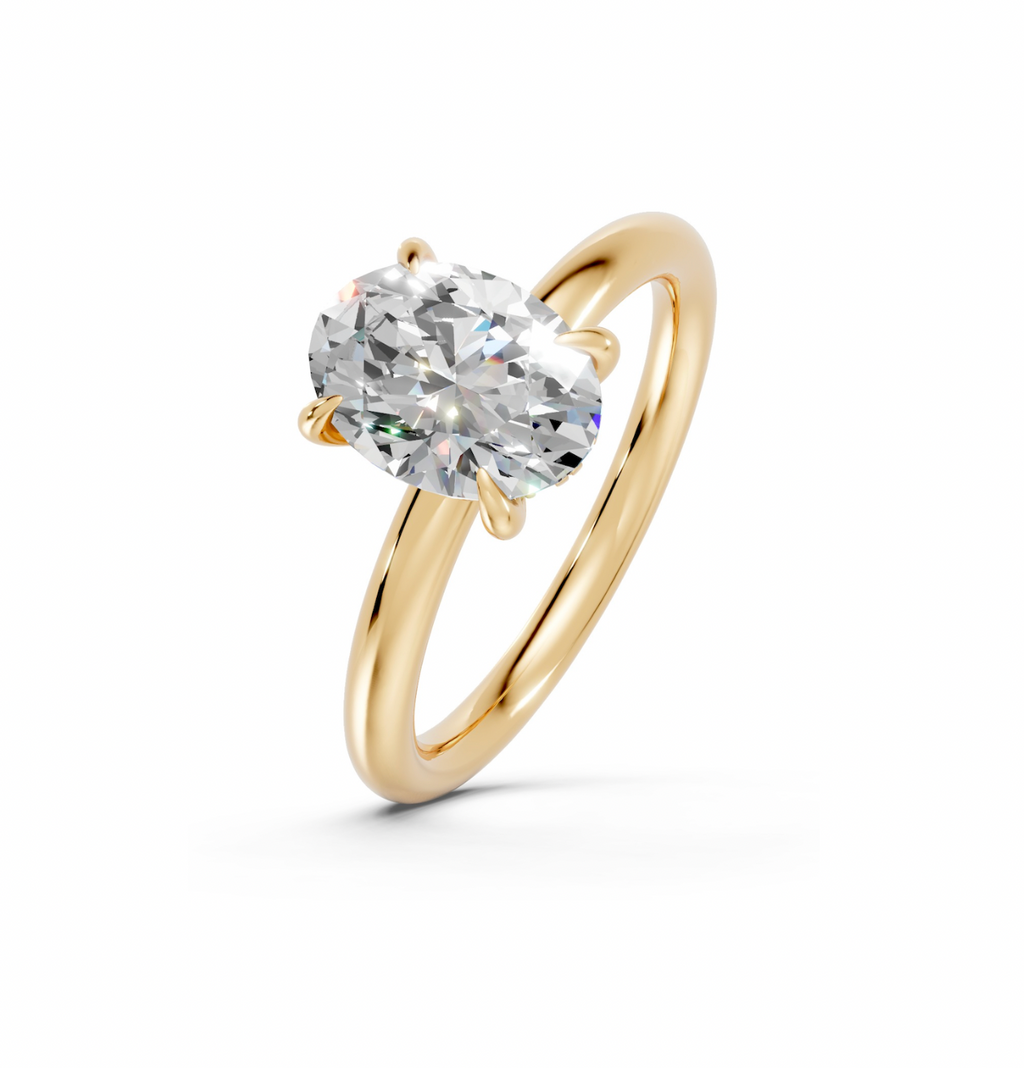 Oval Hidden Halo Ring