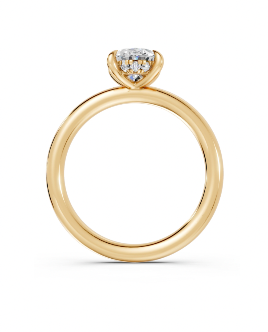 Oval Hidden Halo Ring