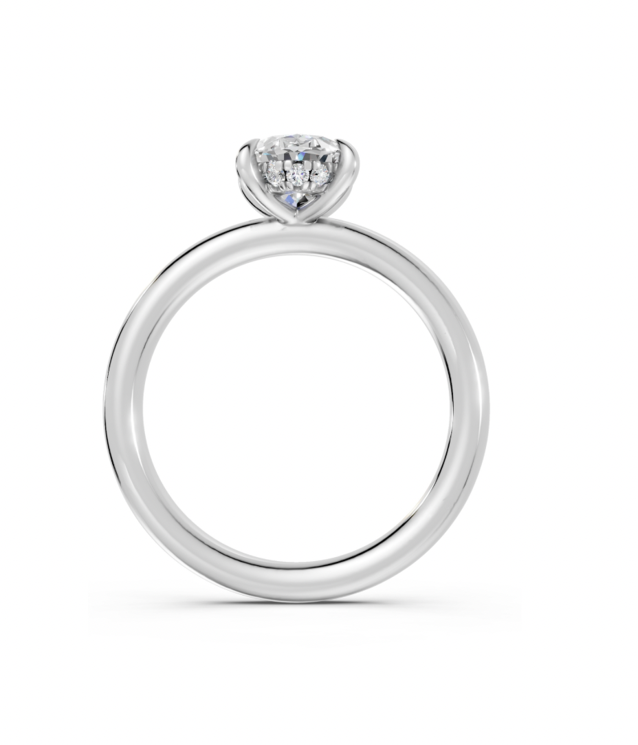 Oval Hidden Halo Ring