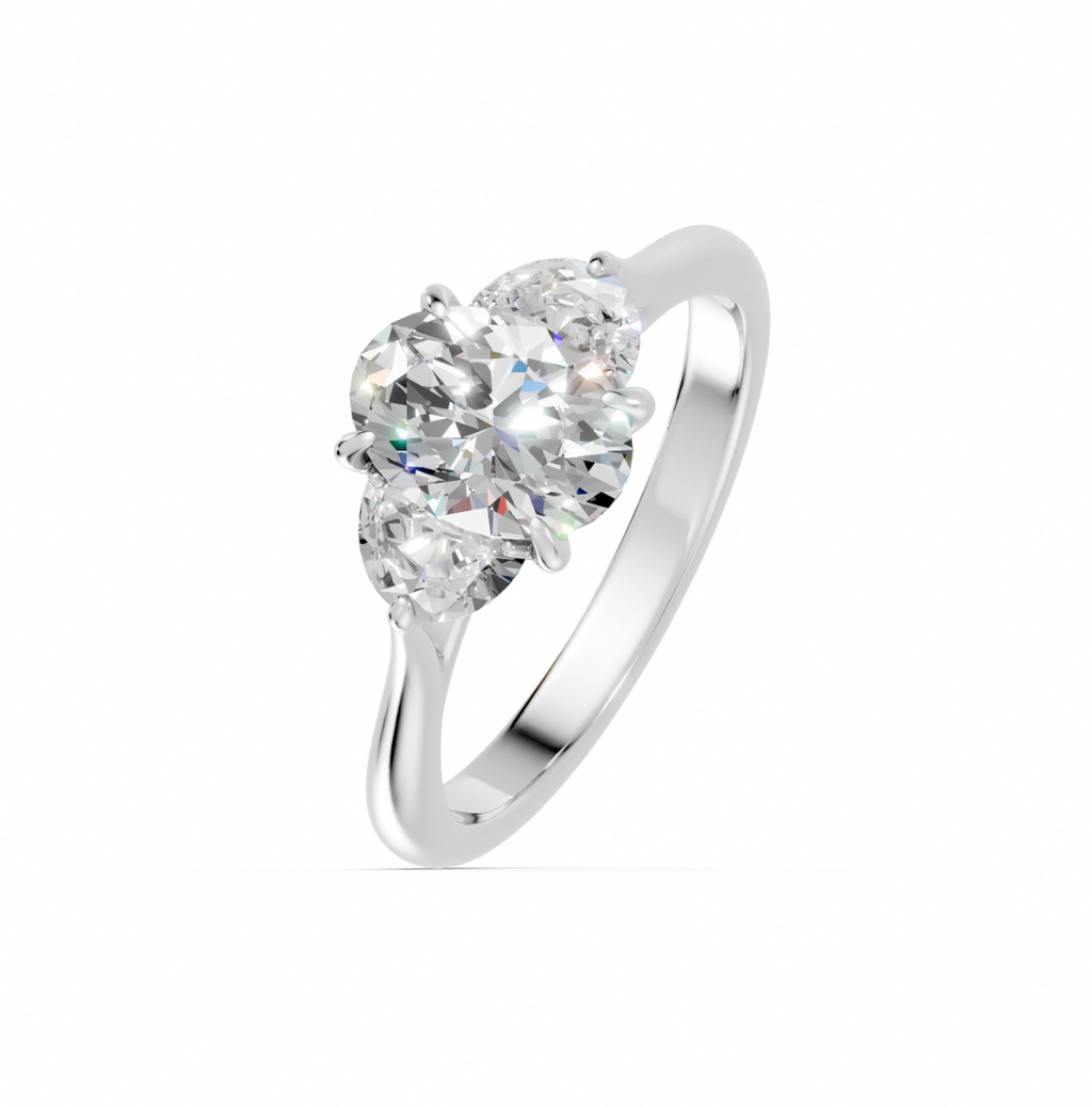 Oval and Half-Moon Trilogy Ring