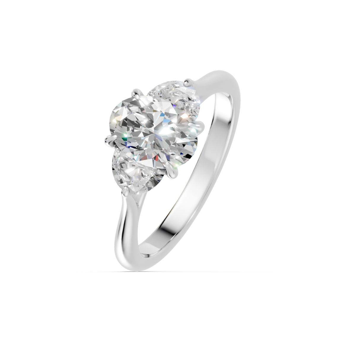 Oval and Half-Moon Trilogy Ring