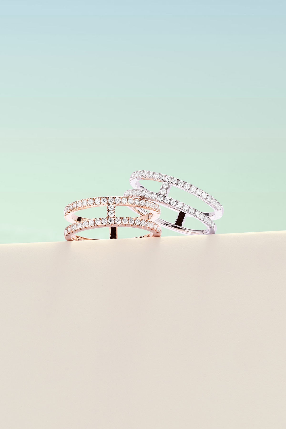 Double Line Pavé Ring