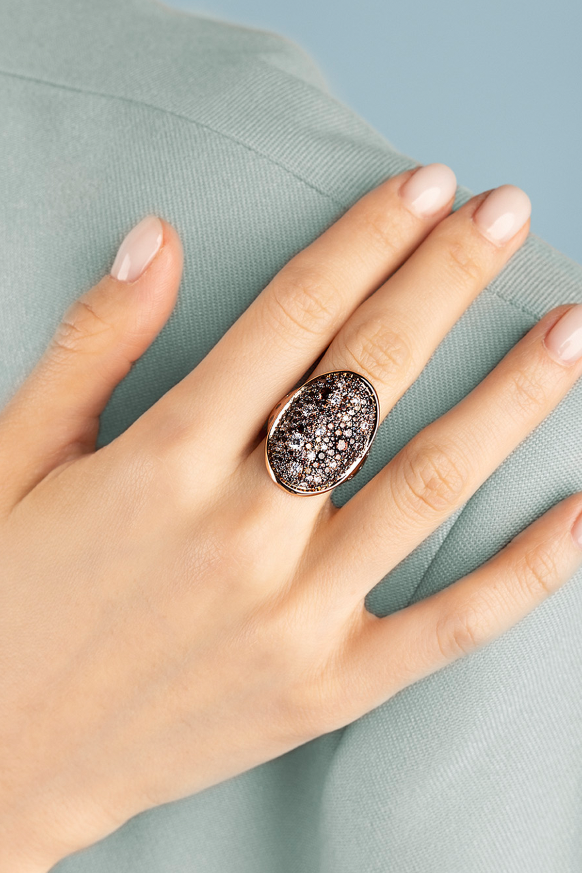 Pavé Chocolate Rose Gold Ring