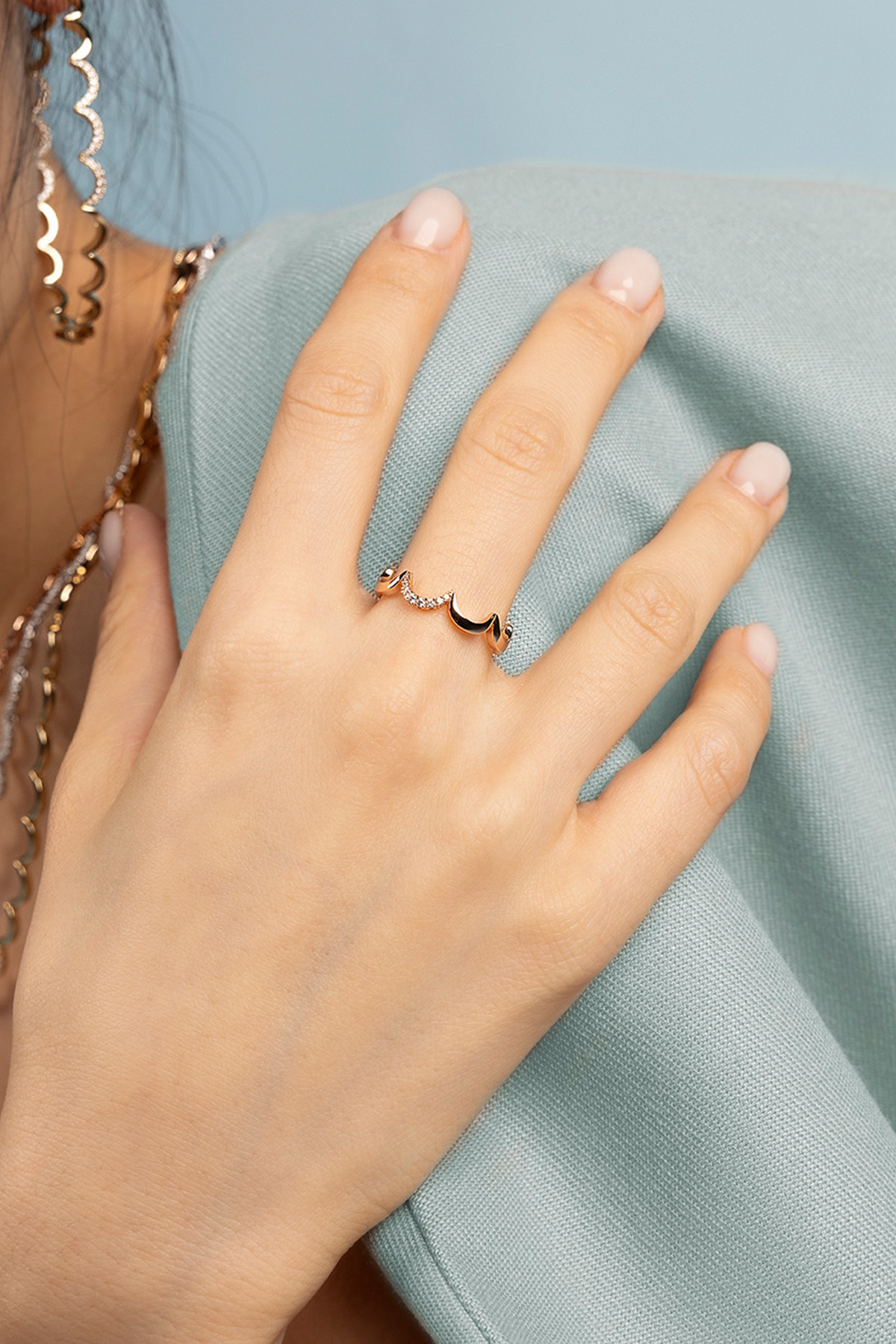 Wavy Rose Gold Ring