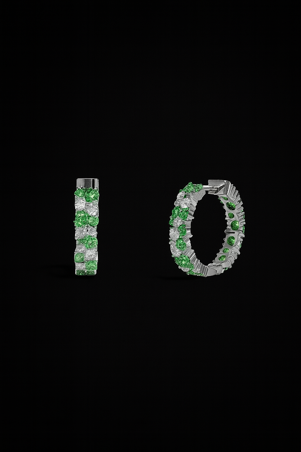 Pastel Green Drop Huggie Earrings