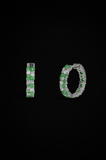 Pastel Green Drop Huggie Earrings