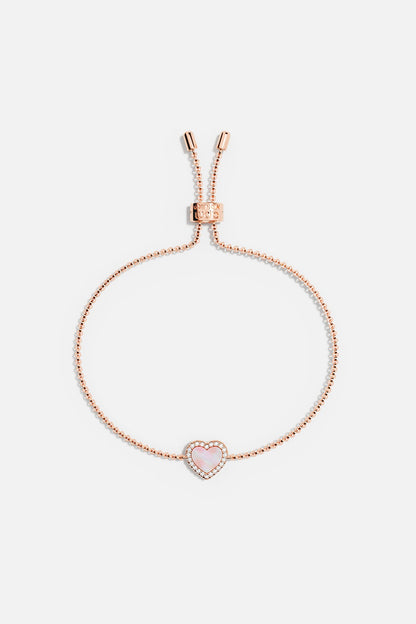 Pink Nacre Heart Adjustable bracelet