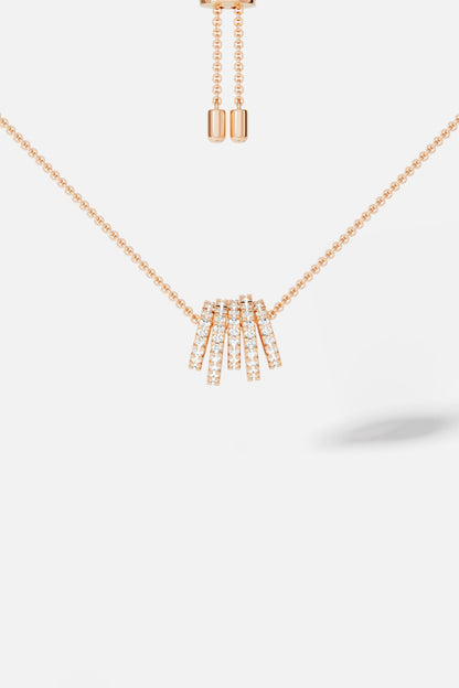 White hoop Adjustable Necklace